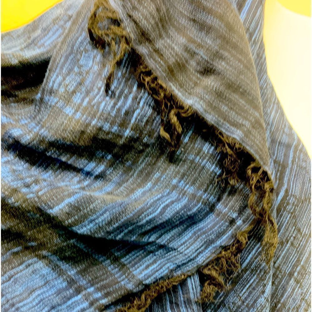 Authentic Tom Ford for Gucci Blue Lightweight Cotton Shawl Scarf Wrap Preloved - Picture 5 of 11